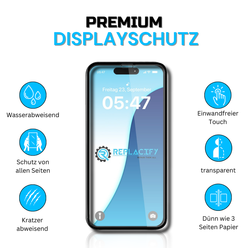 iPhone 15 Plus / 15 Pro Max / 16 Plus Schutzglas