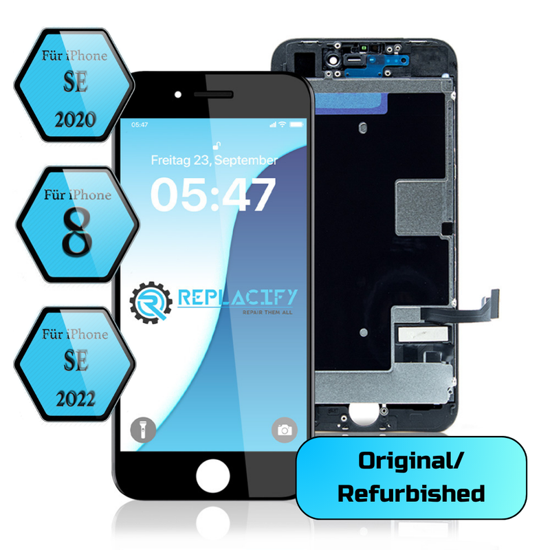 iPhone 8/SE (2020/2022) Schwarz Refurbished Display